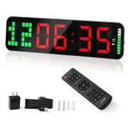 Gym Timer - Large Digital Gym Clock Wall with Interval Time Progress Black+red