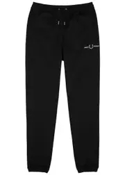 Fred Perry Logo-embroidered Cotton Sweatpants - Black - L L