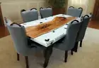 White Quartz /walnut wood table top, Dining Table top, Handmade table top