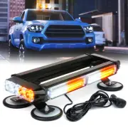 Xprite 360° White Amber LED Strobe Light Bar Car Truck Rooftop Emergency Warning