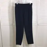 NWT Rebecca Taylor Black Moss Crepe Black Satin Side Stripes Jogger Pants Size 8