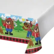 Lumberjack Bear Moose Birthday Party Supplies Table Cover