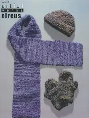 Artful Yarns Circus Easy Knit Knitting Pattern 92013 - Bulky Mittens Hat Scarf