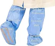 Tri-Layer SMS 18" Tall Heavy Duty Disposable Medical Grade Boot and Shoe Covers Non-Slip Protectors - Protect from Water, Fluids, Dust, Dirt, Mud, Snow, Sand, Grass, and other Mess! (50 Pairs)
