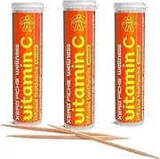 Xero Picks Wellness - Infused Flavored Toothpicks for Long Lasting Fresh Breath & Dry Mouth Prevention - 60 Picks - 3 Pack - Orange - Immunity Support