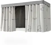HYJHHY Bottom Bunk Bed Curtain 3 Layers Blackout Privacy Top Bunk Bed Canopy Printing Dustproof Loft Bed Curtains Sleep Protection(Curtain*2+top,1.2M_Gray A)