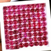 80 PCS Natural Enhanced Red Ruby LOT Certified Round 6 mm Size aa+ Quality