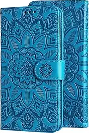 [YBFJCE] Samsung Galaxy A13 4G Case, Samsung A13 4G Wallet Case with Card Slots Kickstand Magnetic Closure,Book Folding Flip Case PU Leather Sun Flower Protective Cover for Galaxy A13 4G,Blue