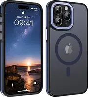 YINLAI for iPhone 15 Pro Case, [Compatible with MagSafe] Skin-Friendly Touch Magnetic Slim Fashion Color Blocking Shockproof Protective Phone Cases for iPhone 15 Pro 6.1", Blue