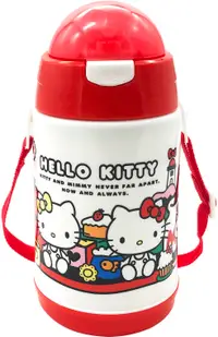 在飛比找樂天市場購物網優惠-Hello Kitty不鏽鋼吸管水壺350ml