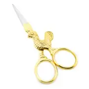 3.5" Rooster Bird Scissors Gold Plated Chicken Shaped Needlework Scissor Small