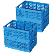 Heavy Duty Plastic Milk Crates for Storage, 4-Pack Stackable Storage Bins for...