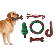 Christmas Style Dog Toys Cotton Rope Christmas Pets Chewing Toys Training Interaction