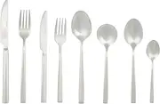 Salter Winslow 44 Piece Cutlery Set – 18/0 Stainless Steel Silverware, Service for 6 People, Includes Knives, Forks, Teaspoons, Soup Spoons, Serving Spoons and Dessert Cutlery, 25 Year Guarantee