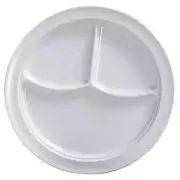 Thunder Group NS703W 1 Dz Nustone White 10-1/4" Melamine 3 Compartment Plate NSF