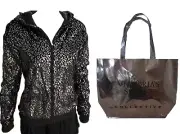 VICTORIA’S SECRET HOODIE JACKET LEOPARD BLACK FUR JACKET XS FREE BAG