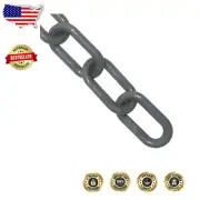 Versatile 50-Foot Plastic Barrier Chain in Slate Gray - Crowd Control Solution