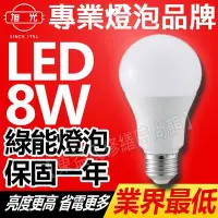 在飛比找Yahoo!奇摩拍賣優惠-附發票 旭光 LED 全電壓 8W白光/黃光【東益氏】售東亞