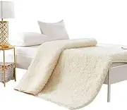 Wool Fleece Fitted Mattress Cover Pad - Breathable Lamb Folding Wool Mattress Protector Pure Wool Bed Topper Pure White Mattress,White,X Twin:120x200cm