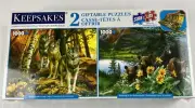 Keepsakes Giftable Boxes 2 x 1000pc Jigsaw Puzzles -Wolves & Bears In Gift Boxes