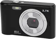 2.7K Digital Camera, Digital Camera Point and Shoot Camera 2.4 Inch IPS Screen 8X Digital Zoom Compact Autofocus Vlogging Camera with Flash for Kids Students (Black)