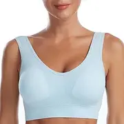 [HJYUZP] Sports Bras for Women High Support Women's Seamless MID Solid Color Sports Bra with Removable Bra Pad Medium Cup