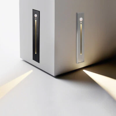 Outdoor/Indoor LED Foot Stair Wall Lamp Motion Sensor Dusk to Dawn Night Light