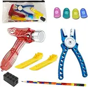 Teklectric Toys | Building Block Tool Kit | Compatible with Lego Blocks and Technic | Brick Separator, Multi-Use Hammer, Finger Grips, Block Pliers, Pencil and Sharpener (Tool Kit)