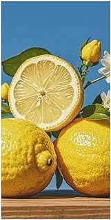 Rrtsmsgh Lemon and Flower Beach Towels for Adults, Extra Large Microfiber Beach Towel Quick-Dry & Sand Free Towels for Swimming Bath Travel Camping 31.5 X 63 Inch