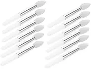 BATHVEVE 12pcs Silicone Lip Brush Set for Precise Lip Application Transparent Brush Heads with Handles for Makeup Enthusiasts
