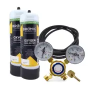Bromic Disposable Gas Bottle - PURE OXYGEN 2 x 2.2 Litre Combo - 12mm Thread