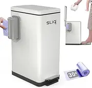 Sliq Baby Diaper Trash Can Odor Control, Small Diaper Pail, 3.2 Gal Baby Trash Can for Diapers, Disposal Bin for Nursery Garbage Pail, Anti Odor Bin with 30 Lavender Scented Refills