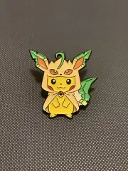 Pokemon Leafeon Enamel Pin | Pikachu Leafeon Poncho Deco Pins