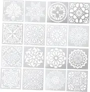 WEKAMOS 16pcs Mandala Stencils for Drawing Reusable DIY Craft Templates for Creative Painting and Art Projects Safe and Odorless Material for Various Pens and Fun Holiday Decorations