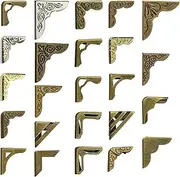 tunghey Metal Book Corner Edge Cover Guard Vintage Iron Corner Cover Triangle Carved Decorative Angle Protector Metal Furniture Cover Pad for School Album Scrapbook Notebook (96Pack)