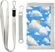 [Yoogain] Cartoon Sky Blue mens wallets for women simple slim wallets with lanyard, cartoon sky blue, 1 size, Fashion