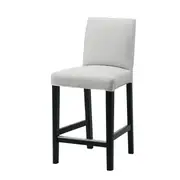 BERGMUND bar stool with backrest, black/Orrsta light grey, 62 cm