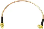 ROBAUN 10PCS Extension Cable MCX Male Right Angle 90-Degree to RP Reverse SMA Female Jack Pigtail Adapter RG316 15CM