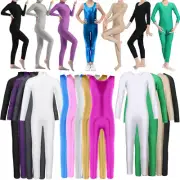 Kids Girl Gymnastics Unitards Bodysuit Leotards Stretch Jumpsuit Fit Dancewear
