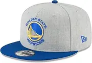New Era NBA Golden State Warriors Gray Blue Basketball 9FIFTY Adjustable Snapback Hat Cap One Size Fits All, Gray, One Size