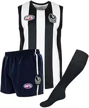 Collingwood Magpies Junior Youths Kids AFL Auskick Playing Pack Jumper Guernsey Jersey Shorts Socks