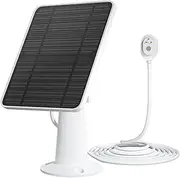 Solar Panel Charger Compatible with Arlo Ultra/Ultra 2/Pro 3/Pro 4/Pro 3 Floodlight Security Camera, 5V 4W Solar Panels Charging IP65 Weatherproof with 3M Charging Cable Adjustable Wall Mount (1 Pack)