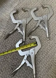 (3x) VISE GRIPS 4.5" LOCKING C CLAMP PLIER w/FLEX PADS