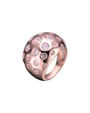 Genevive 18K Rose Gold Vermeil CZ Dome Ring