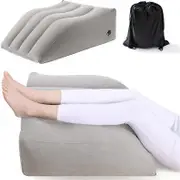 Leg Elevation Inflatable Wedge Pillow, 25 x 20 x 9.5 inches Leg Support Pillow, Foldable Wedge Cushion Knee Support Pillow for Sleeping, Resting