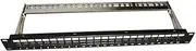24 Port FTP Blank Network Patch Panel Rack Mounted 19 Inch Empty 1U with Tray for Cat 5e Cat 6 Keystone Jack Modular
