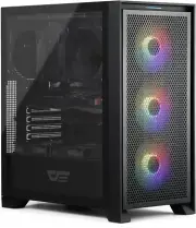 ATX Mid-Tower Gaming PC Case, Pre-Installed 3X120Mm Fix RGB Fans, with Magnetic