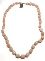 Trifari Gold Tone Pink Swirl Lucite Necklace 23.5-inches New with Tags IY105