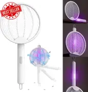 4-In-1Electric Bug Zapper, Foldable & Hangable, Fly Swatter Rechargeable,Bug Za