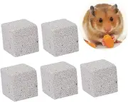 Mipcase 6Pcs Mineral Stone Chew for Hamsters Rats Chinchillas and Rabbits Natural Lava Rock Care Chewing Stones for Pets